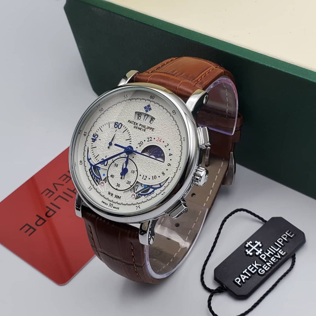 Patek Philippe Moonphase Leather Watch