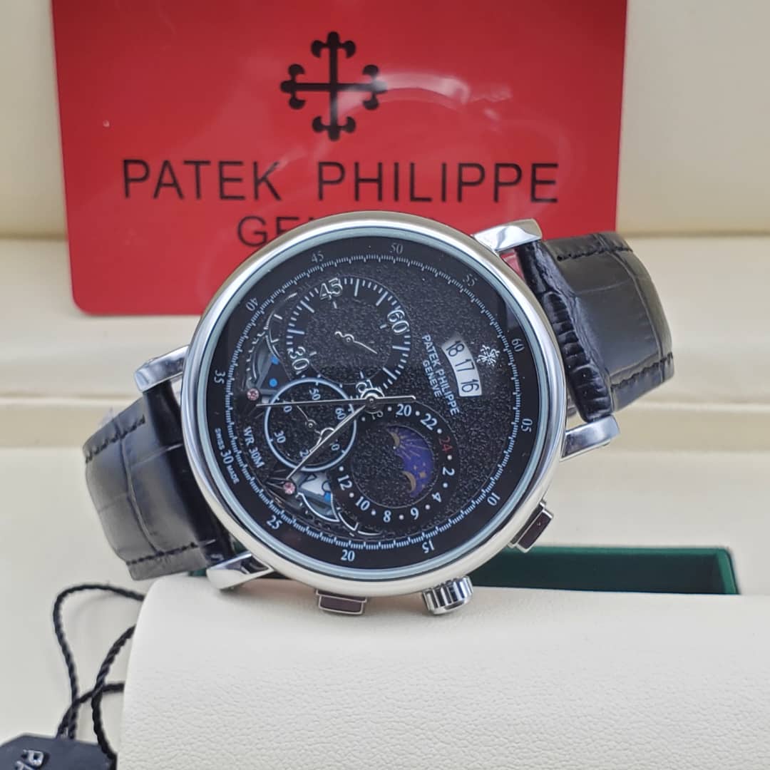 Patek Philippe Moonphase Leather Watch