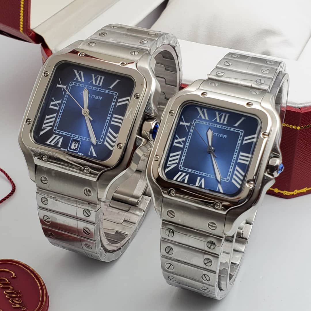 Cartier Santos Style Stainless Steel Watch