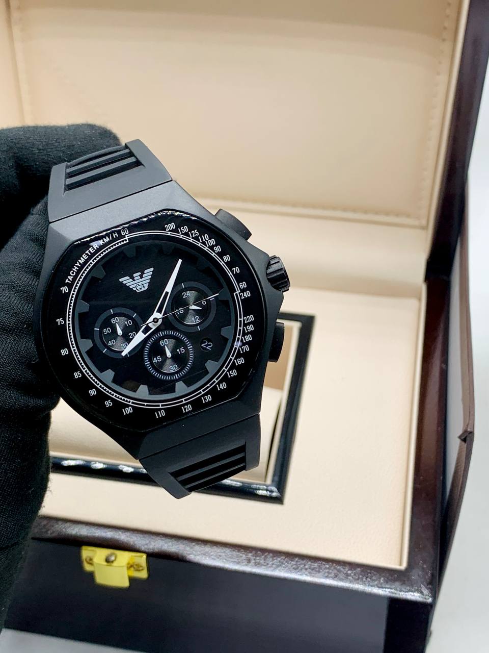 Emporio Armani Black Chronograph Watch