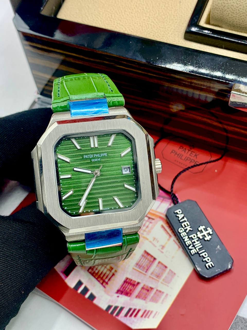Patek Philippe Square Dial Leather Watch