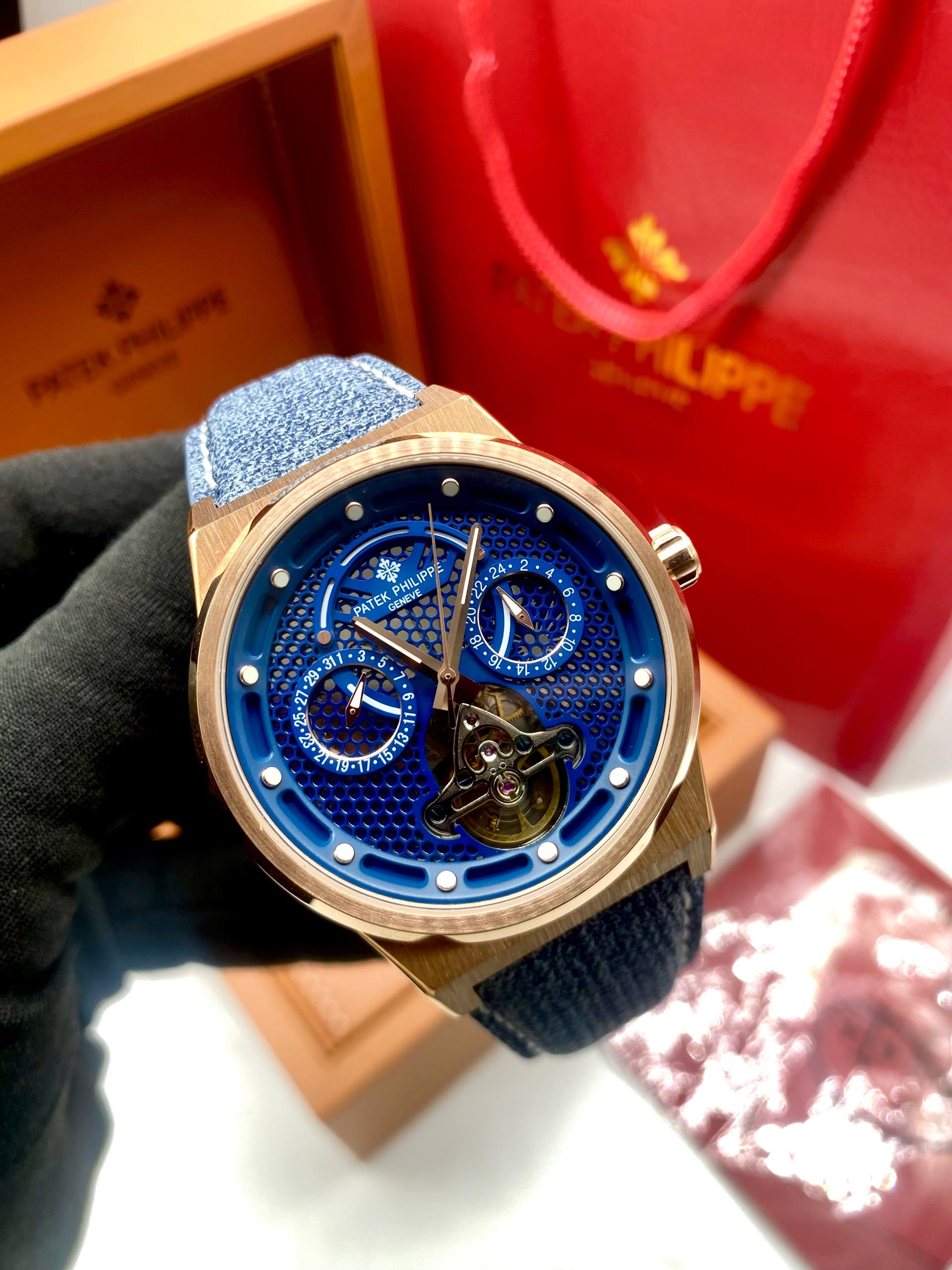 Patek Philippe Blue Dial Open-Heart Watch