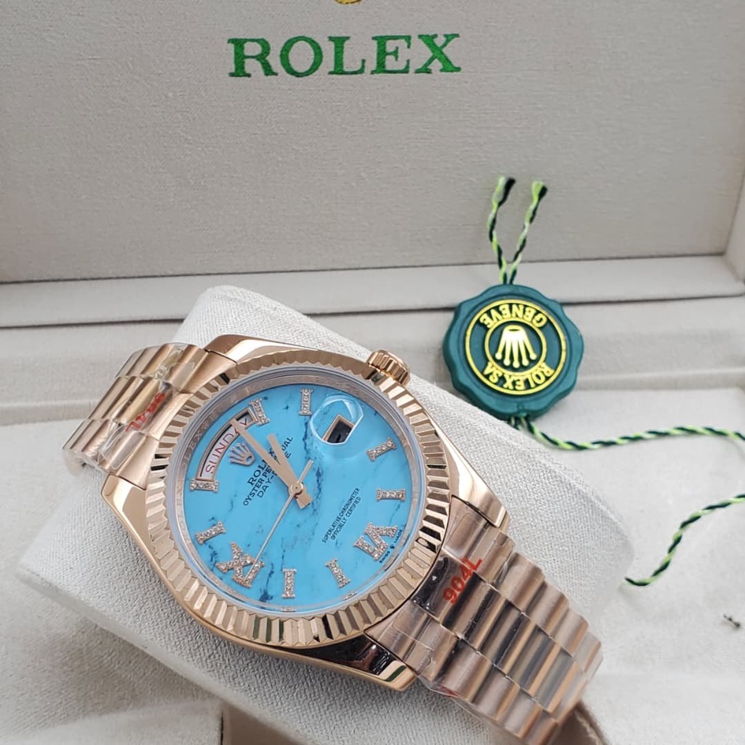 Rolex Day-Date Presidential Rose Gold Turquoise Dial
