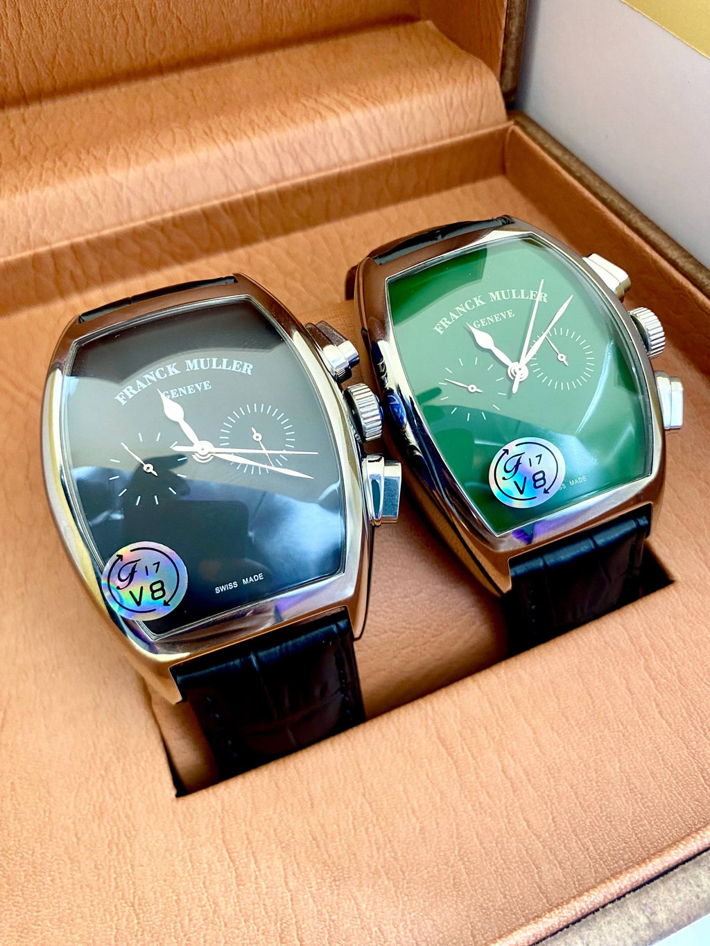 Franck Muller Vanguard Leather Strap Watch (Classic Dial Collection)