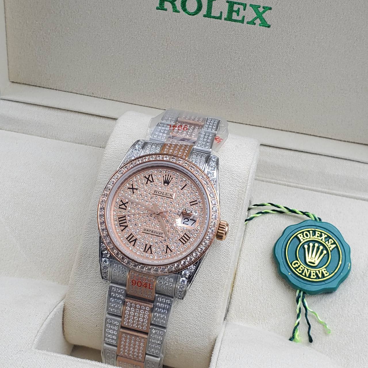 Luxury Iced Presidential Diamond Watch – Full Ice Roman Dial (41MM)