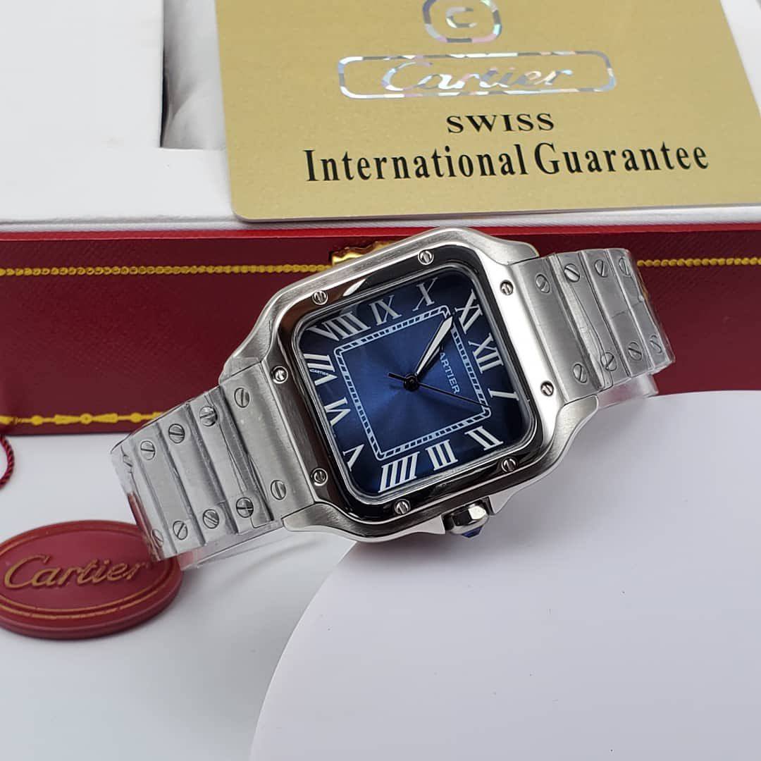 Cartier Santos Style Stainless Steel Watch
