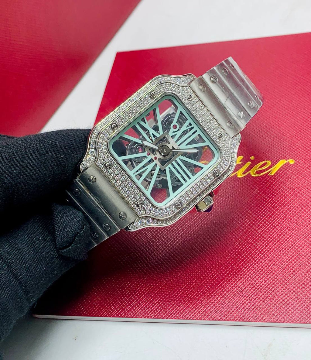 Cartier Skeleton Diamond Bezel Watch