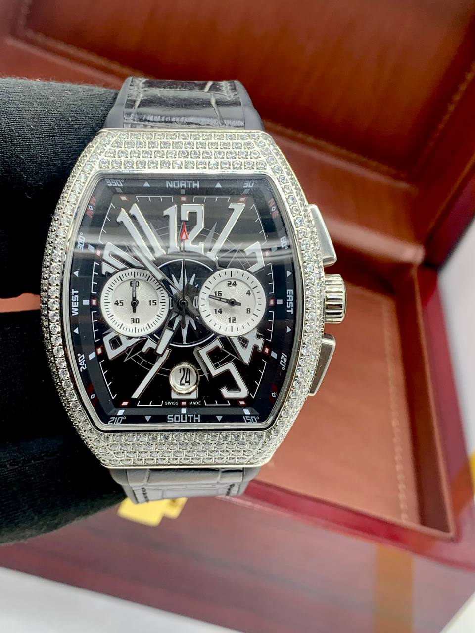 Franck Muller Vanguard Bussdown Diamond Watch (Iced Bezel)