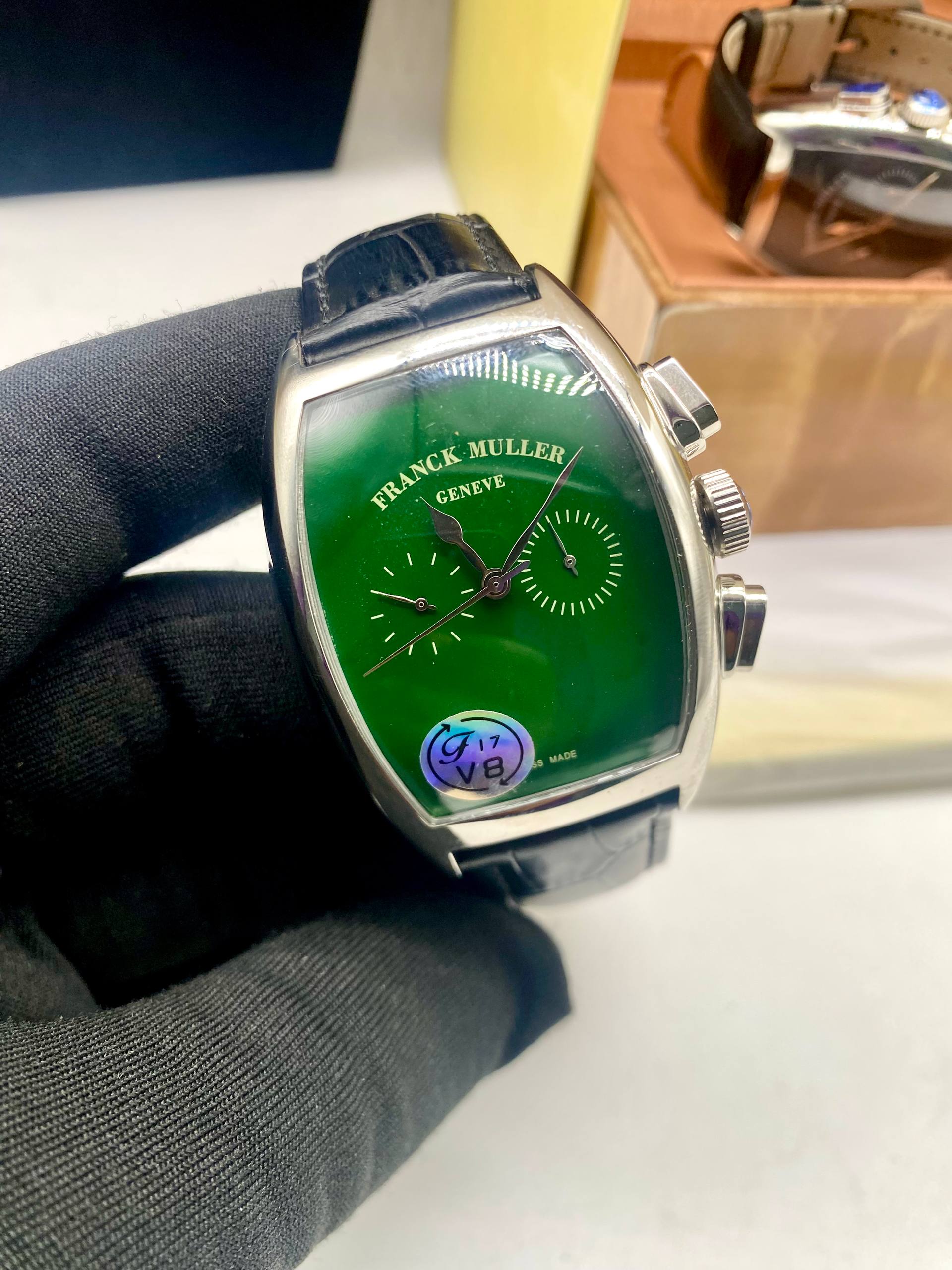 Franck Muller Vanguard Leather Strap Watch (Classic Dial Collection)