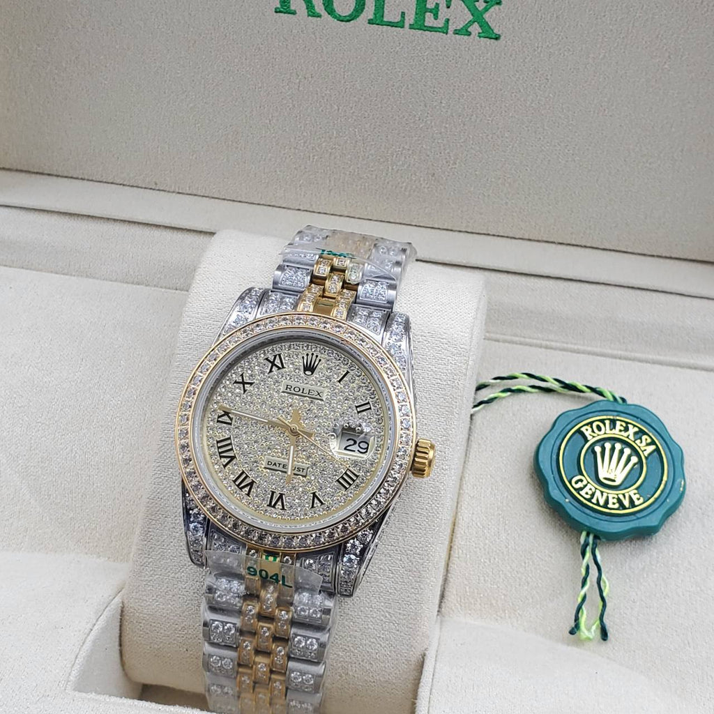 Luxury Iced Presidential Diamond Watch – Full Ice Roman Dial (41MM)