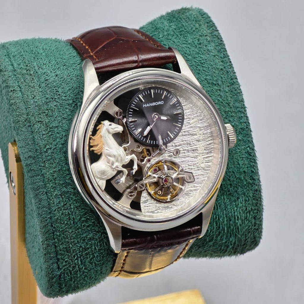 Luxury Hanboro Automatic Tourbillon Horse Dial Watch