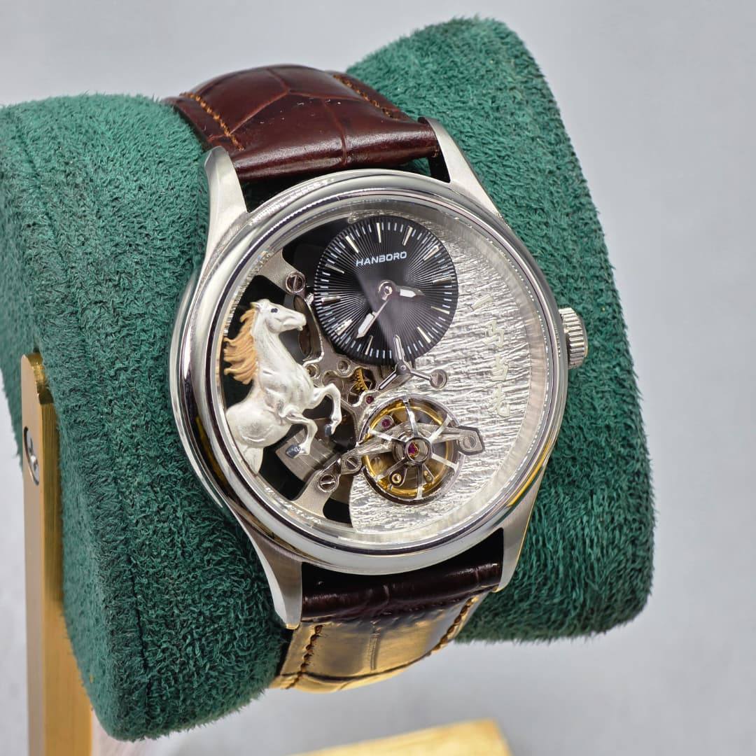 Luxury Hanboro Automatic Tourbillon Horse Dial Watch