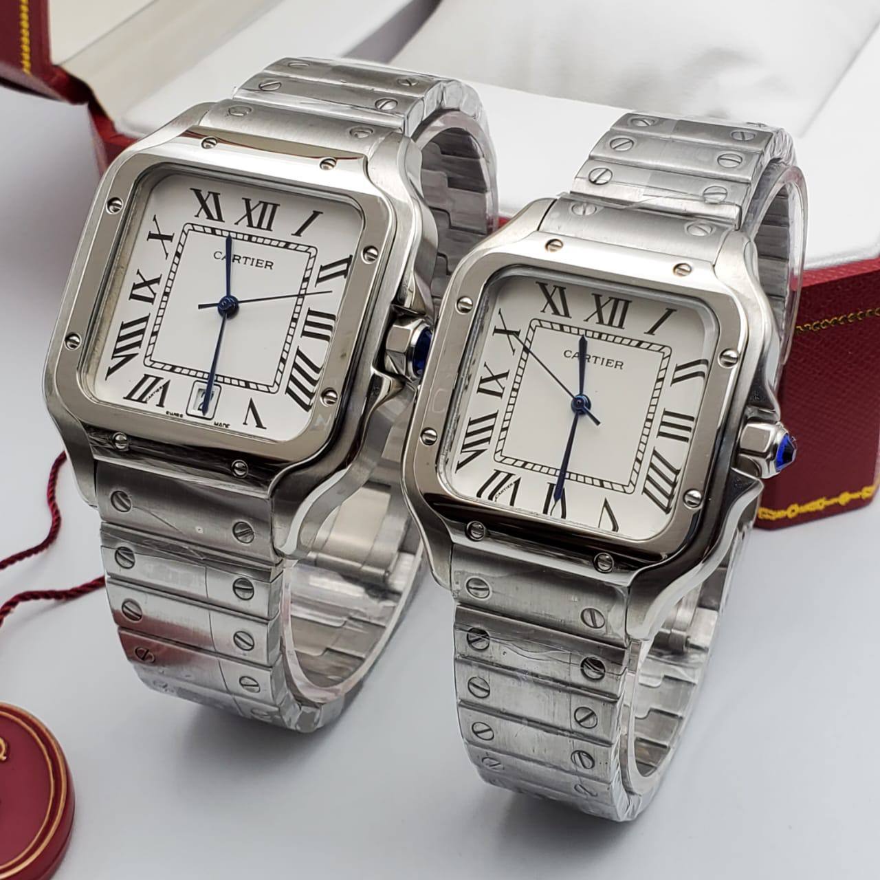 Cartier Santos Style Stainless Steel Watch