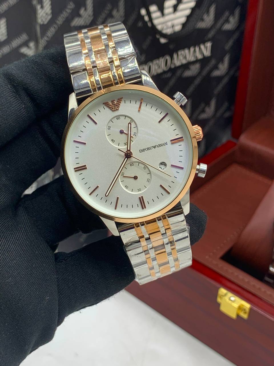 Emporio Armani Two Tone Chronograph