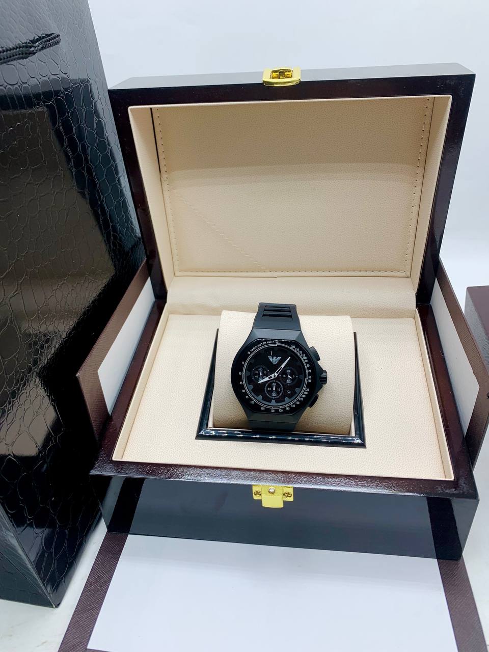 Emporio Armani Black Chronograph Watch
