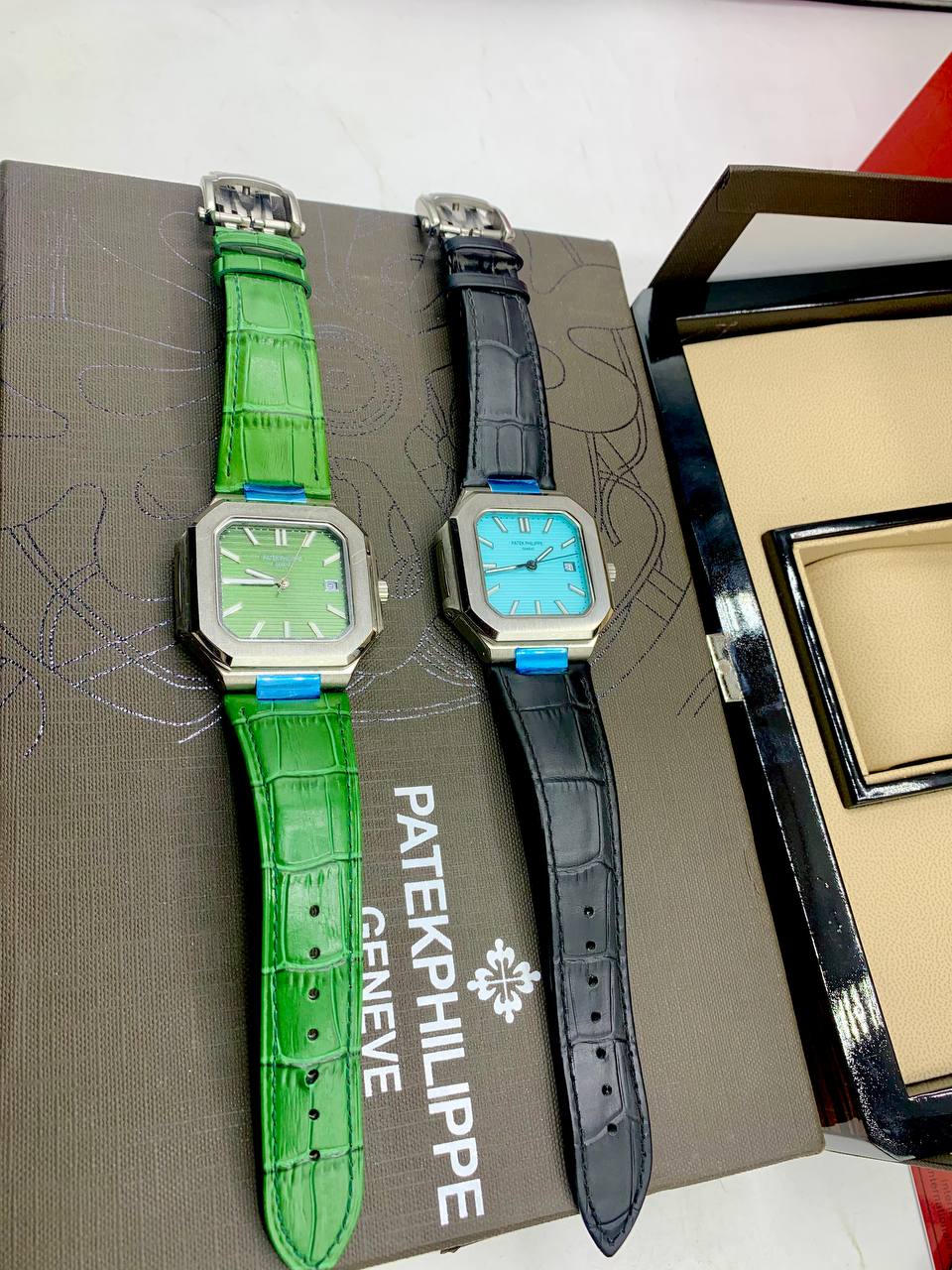 Patek Philippe Square Dial Leather Watch