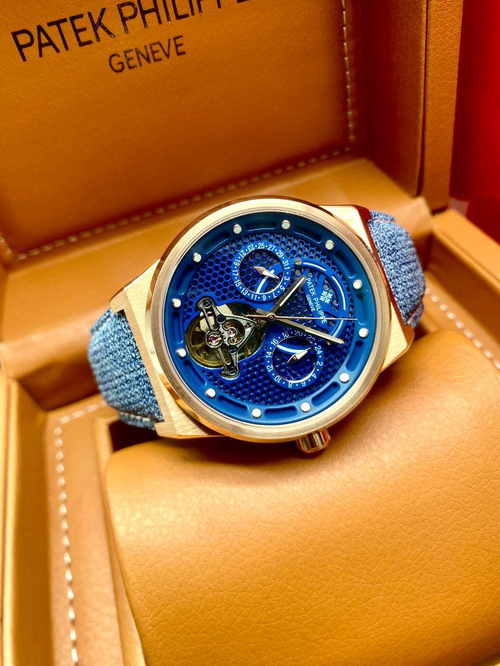 Patek Philippe Blue Dial Open-Heart Watch
