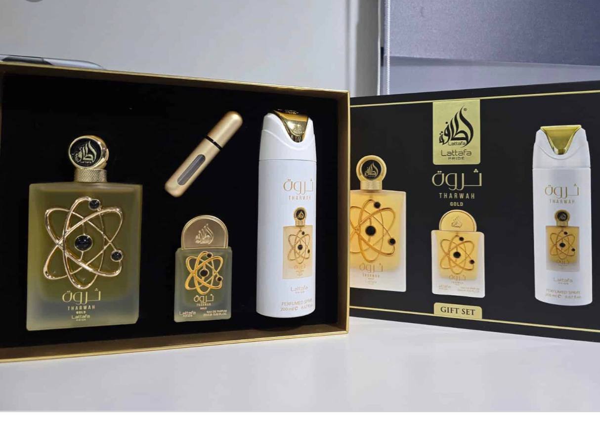 Lattafa Pride Tharwah Gold 3 Piece Gift Set