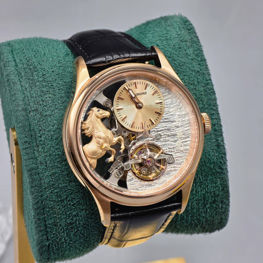 Luxury Hanboro Automatic Tourbillon Horse Dial Watch
