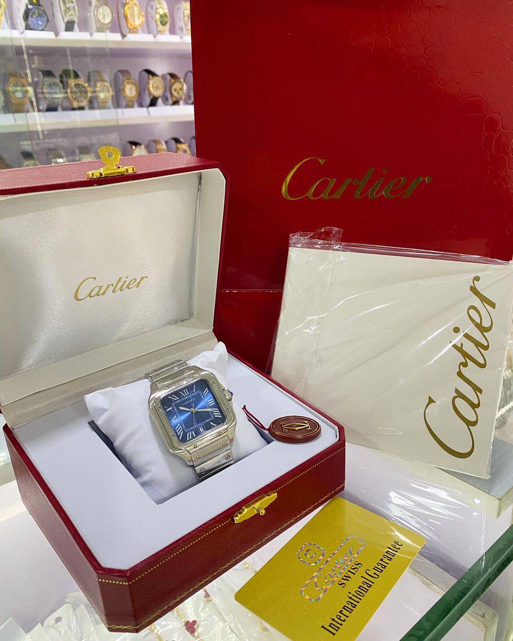Cartier Santos Style Stainless Steel Watch