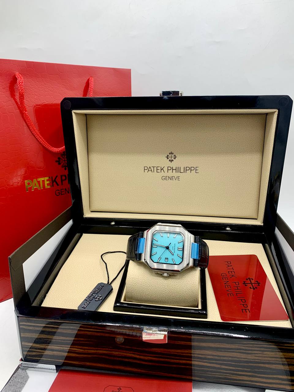 Patek Philippe Square Dial Leather Watch