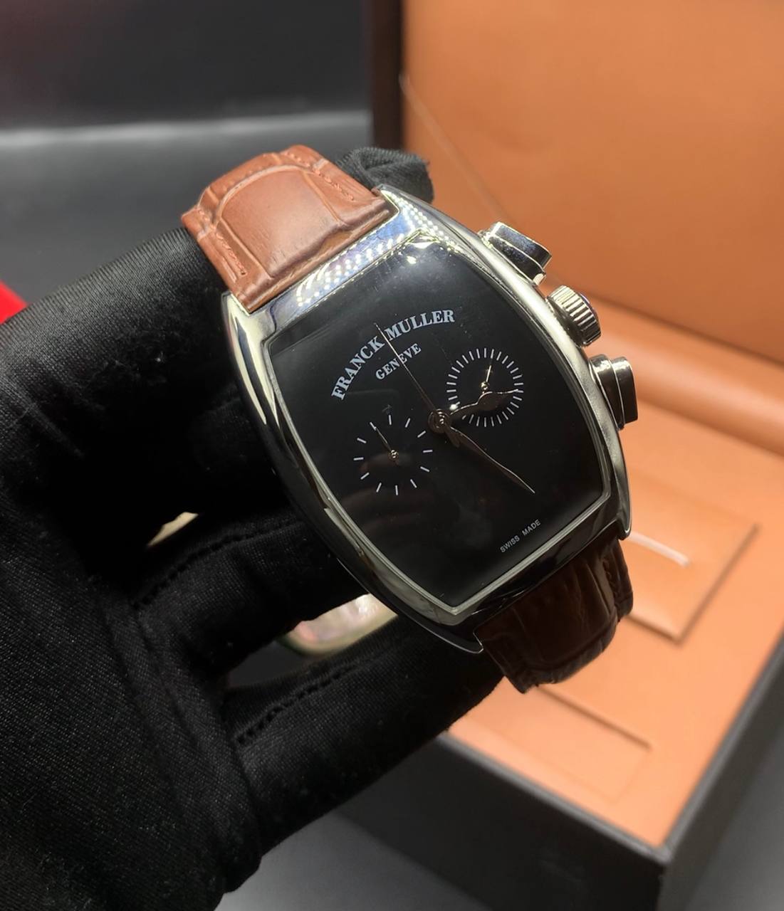 Franck Muller Vanguard Curved Case Leather Watch