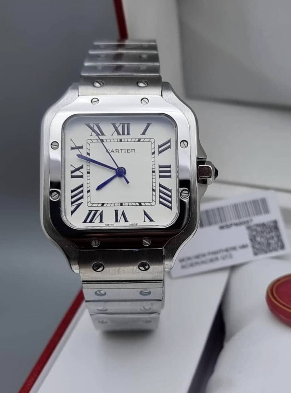 Cartier Santos Style Stainless Steel Watch