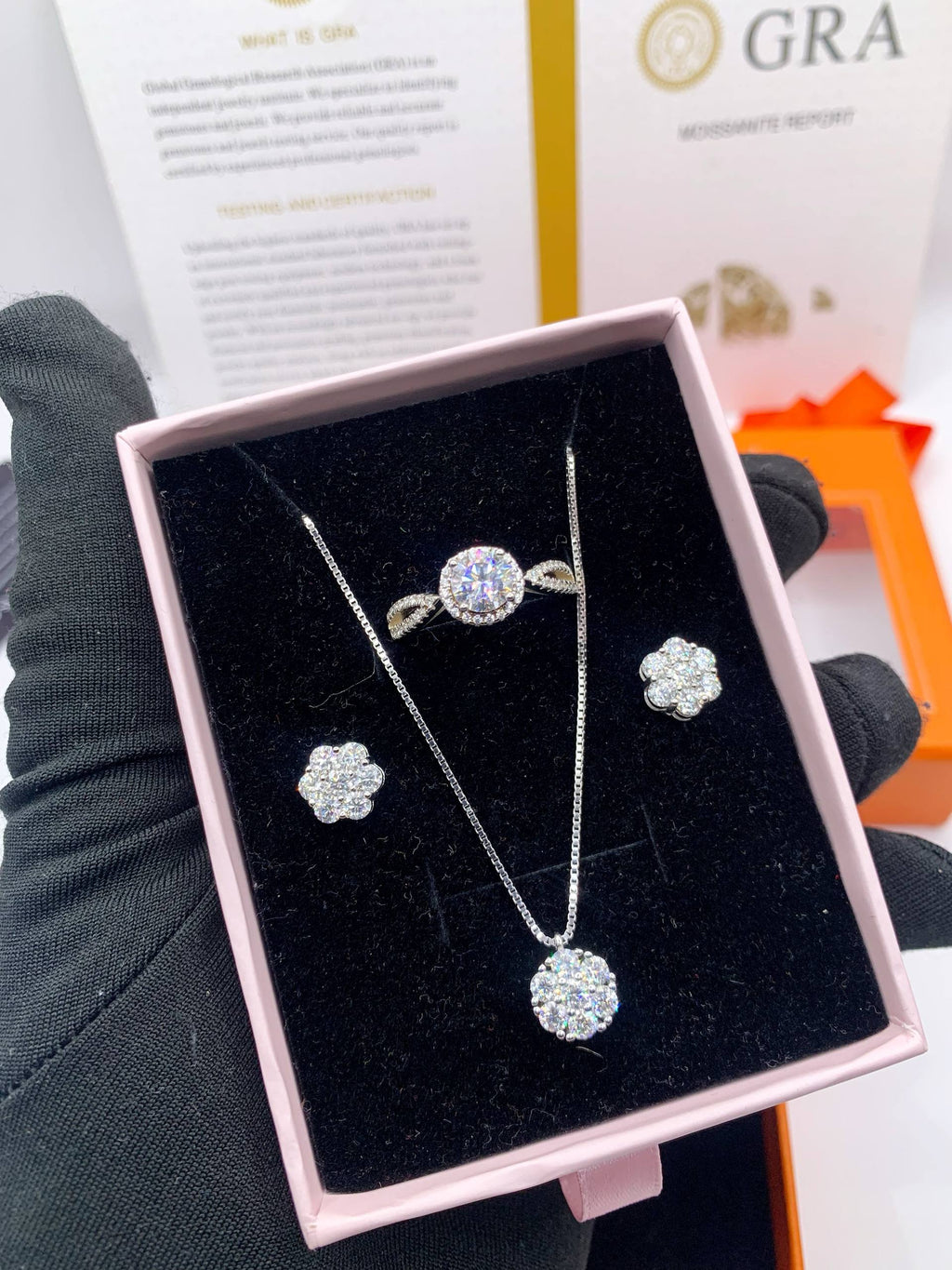 VVS Moissanite Diamond Jewelry Set