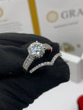 VVS Moissanite Engagement & Wedding Ring Set