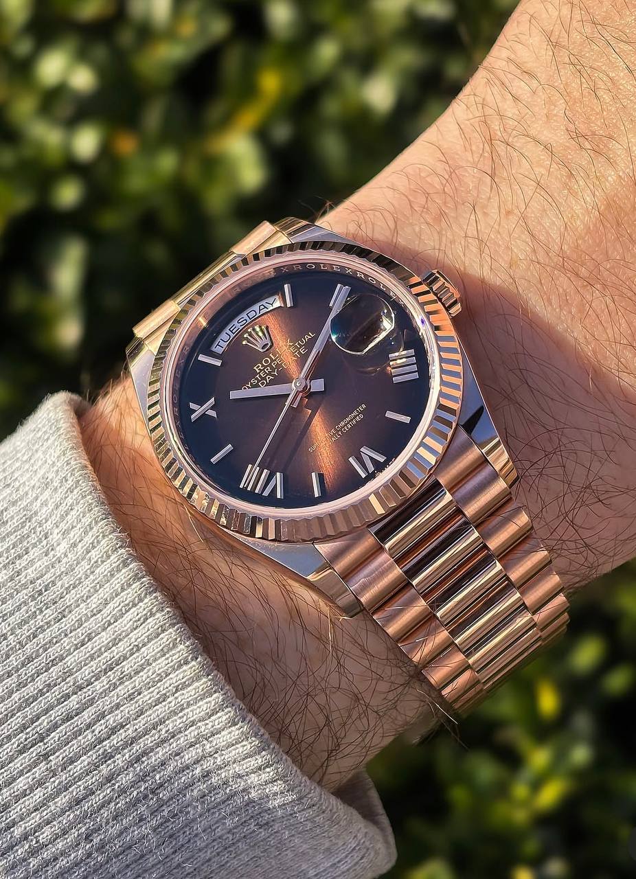 Rolex Day-Date Rosegold Brown Dial