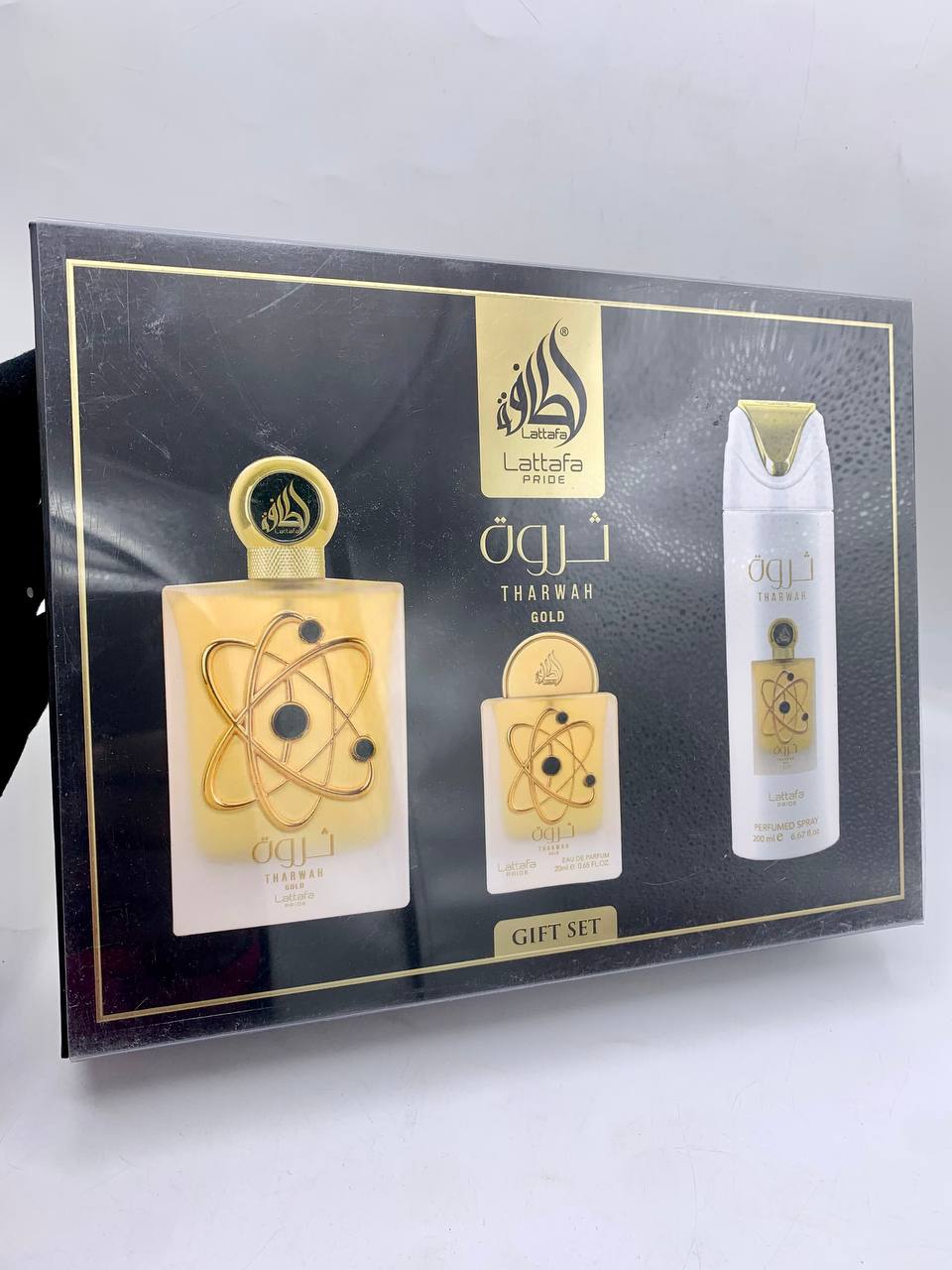Lattafa Pride Tharwah Gold 3 Piece Gift Set