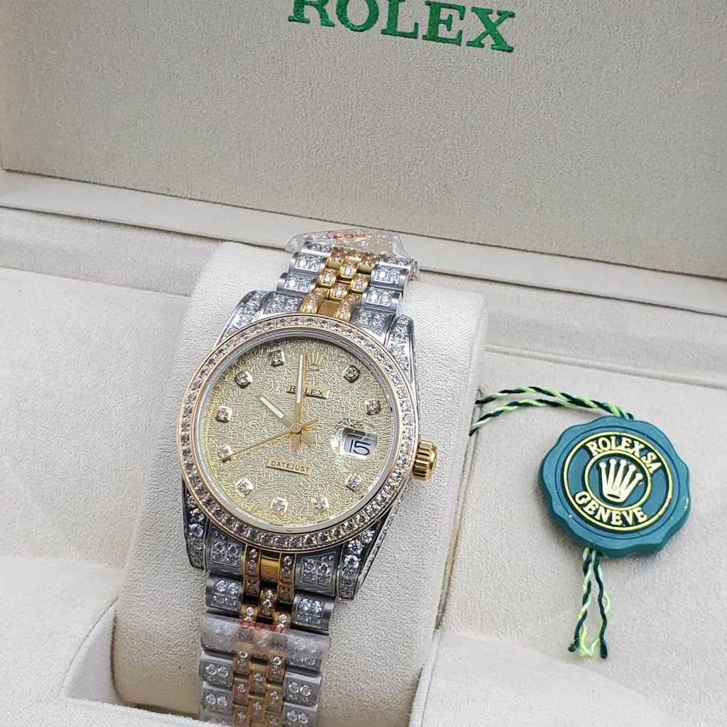 Luxury Iced Presidential Diamond Watch – Full Ice Roman Dial (41MM)