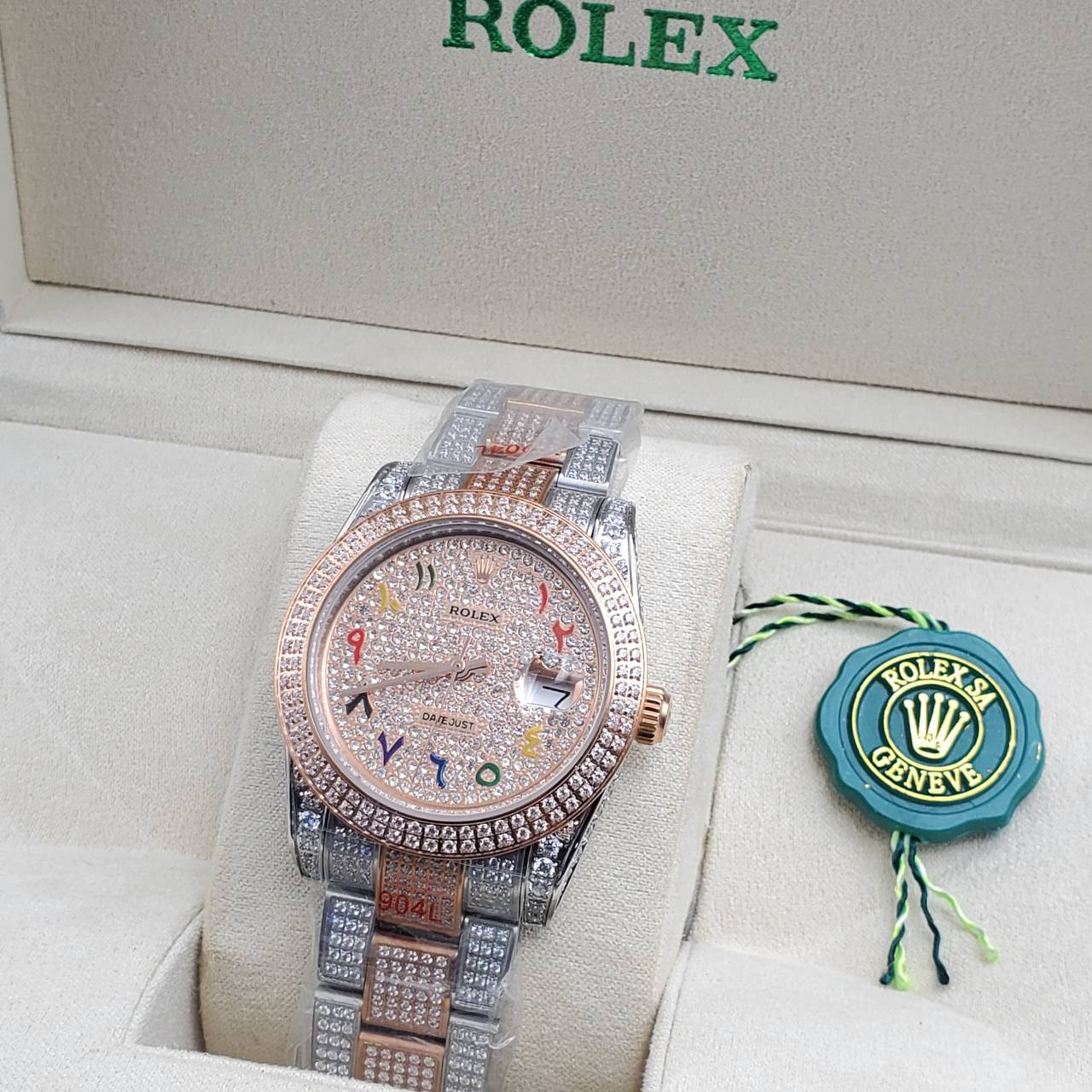 Luxury Iced Presidential Diamond Watch – Full Ice Roman Dial (41MM)
