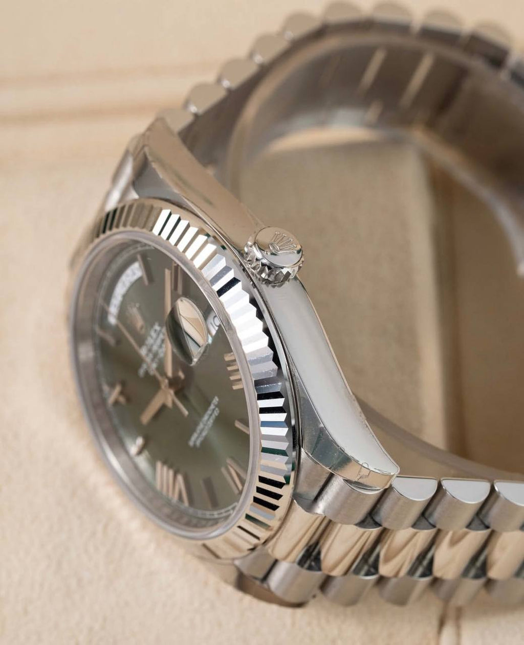 Rolex Green Dial Stainless Steel Watch