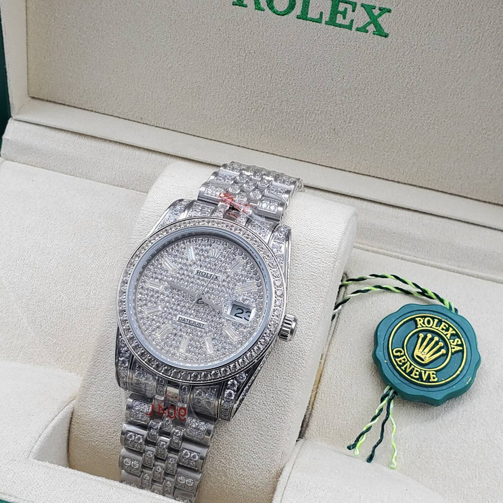 Luxury Iced Presidential Diamond Watch – Full Ice Roman Dial (41MM)
