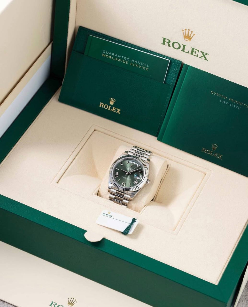 Rolex Green Dial Stainless Steel Watch