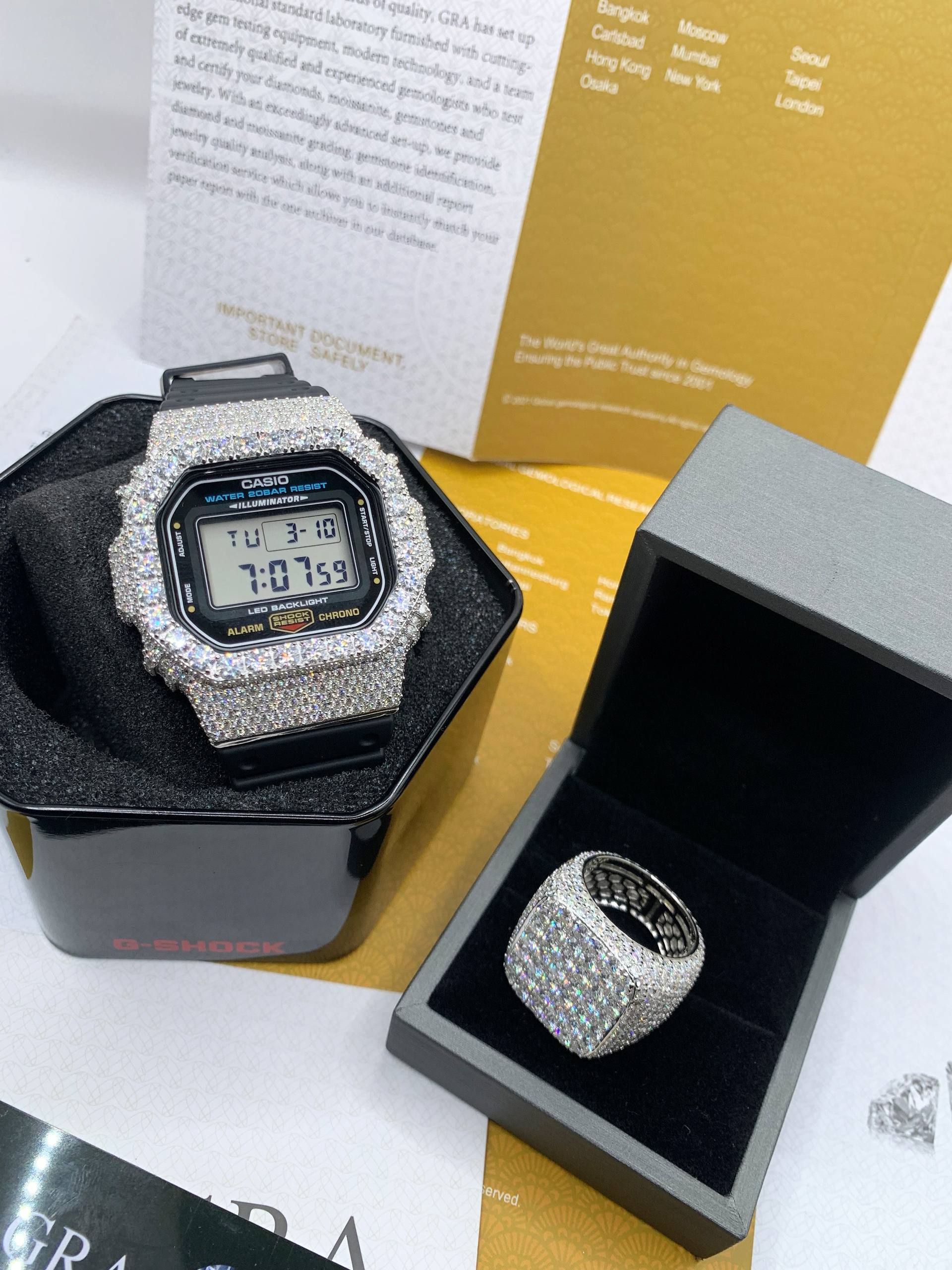 Casio Vintage Bussdown Moissanite Watch (Full Iced Digital)
