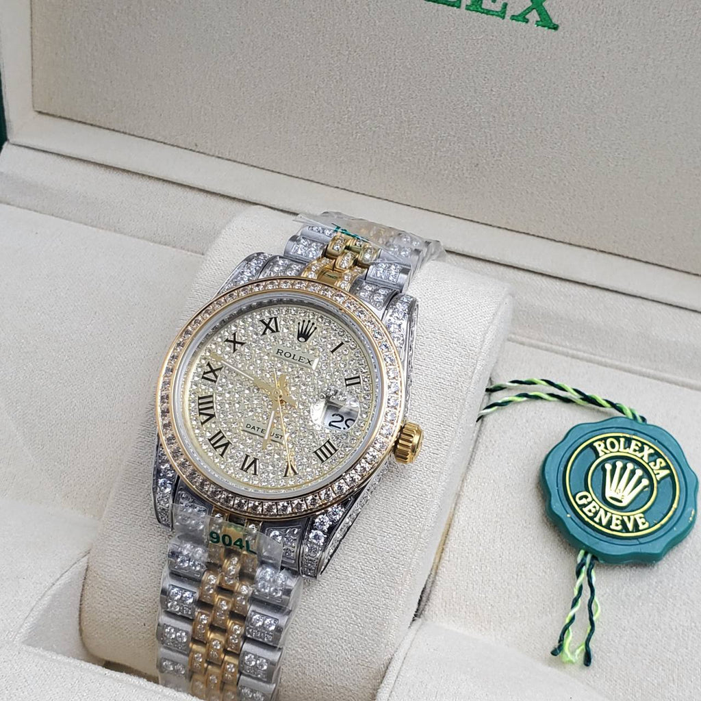 Luxury Iced Presidential Diamond Watch – Full Ice Roman Dial (41MM)