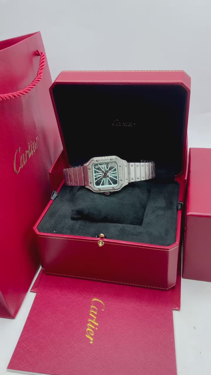 Cartier Skeleton Diamond Bezel Watch