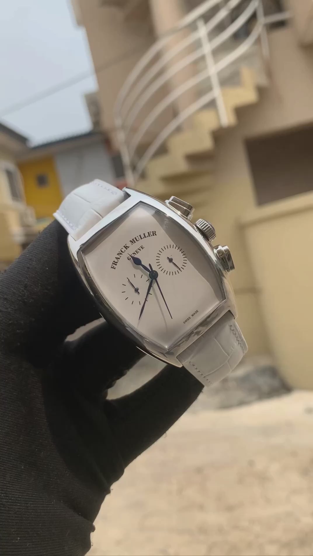 Franck Muller Vanguard Curved Case Leather Watch