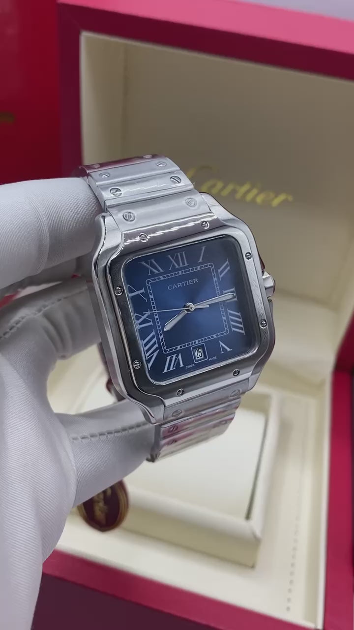 Cartier Santos Style Stainless Steel Watch