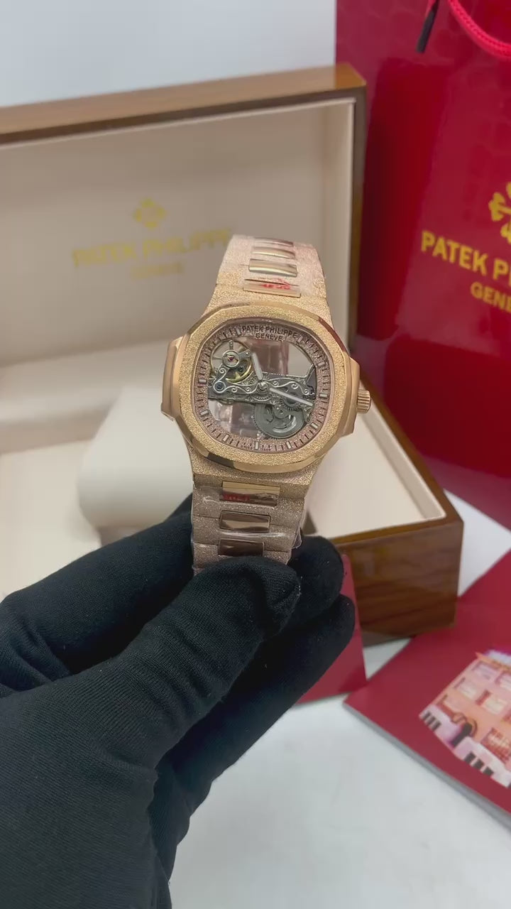 Patek Philippe Nautilus Skeleton – Rose Gold Iced Edition